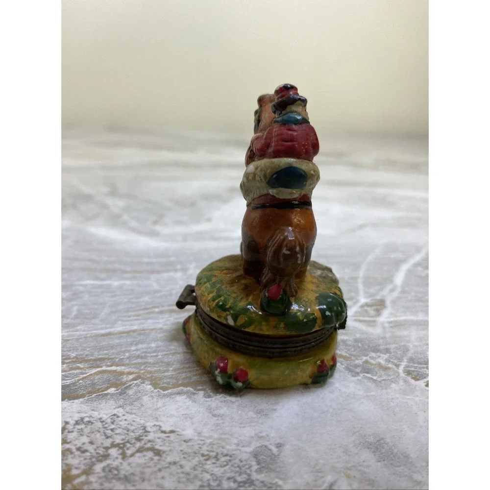Cowboy on Horse Porcelain Trinket Box Western Decor Collectible